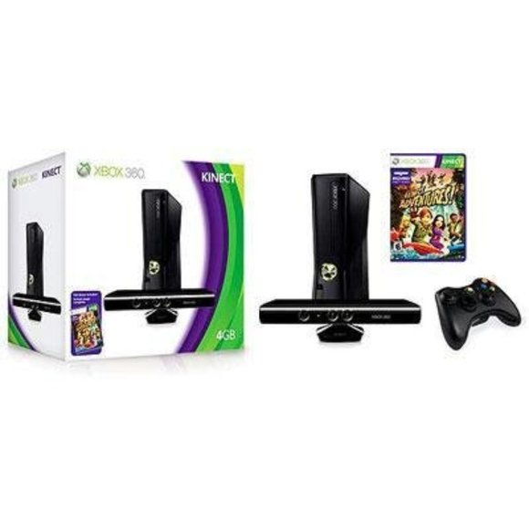 XBox 360 Slim 4gb Console Complete in box Kinect Bundle - Picture 1 of 1